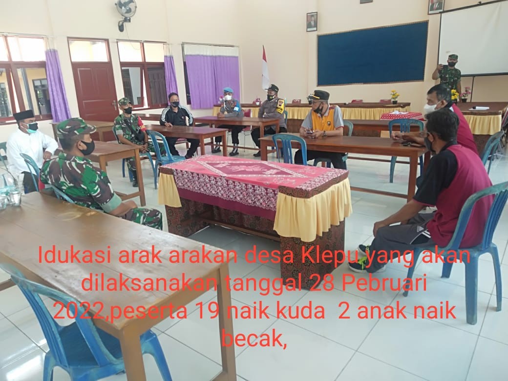 SATGAS COVID 19 KECAMATAN BUTUH MELAKUKAN EDUKASI KEPADA PANITIA ARAK-ARAKAN DI DESA KLEPU