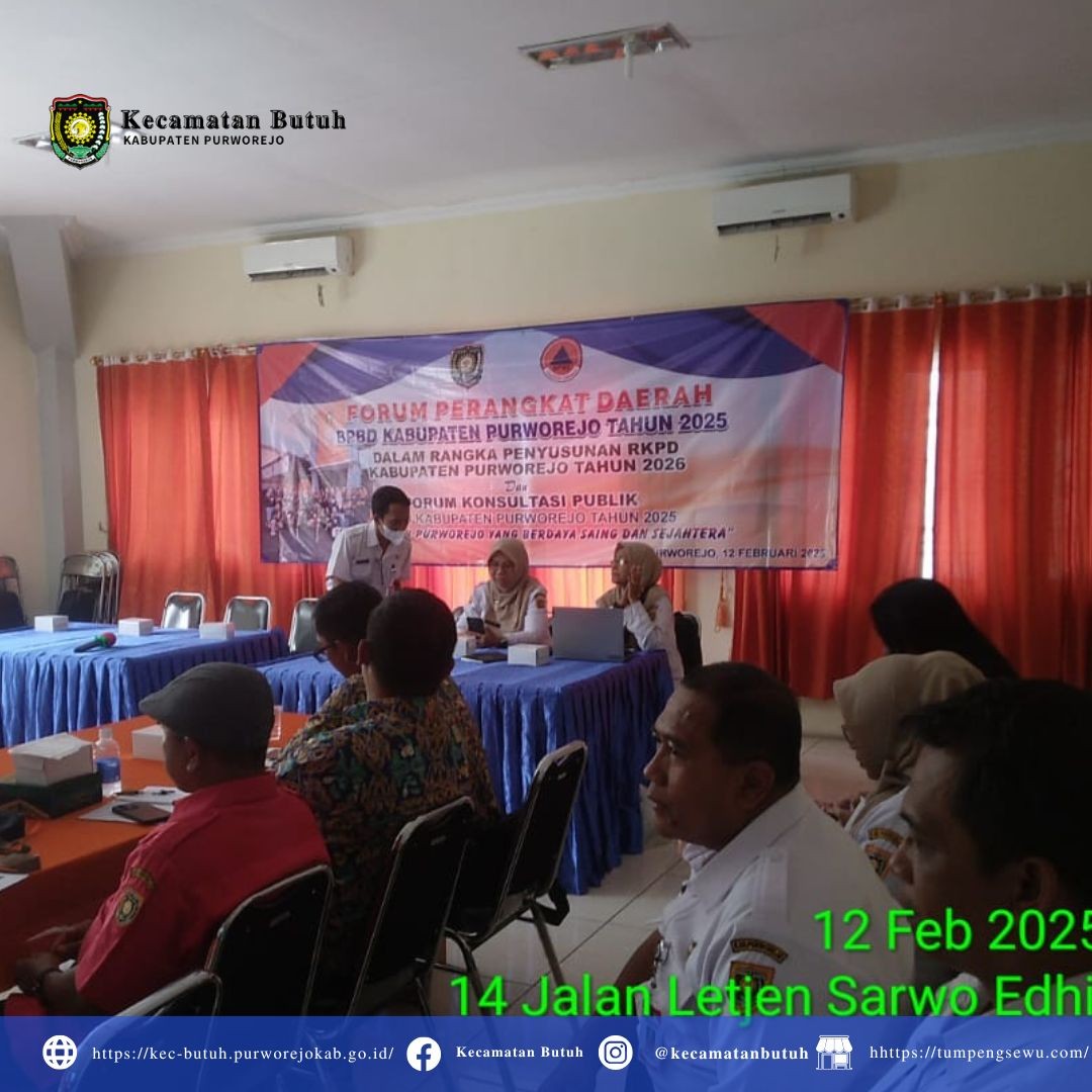 Kecamatan Butuh Hadiri Forum Perangkat Daerah BPBD Kabupaten Purworejo Tahun 2026