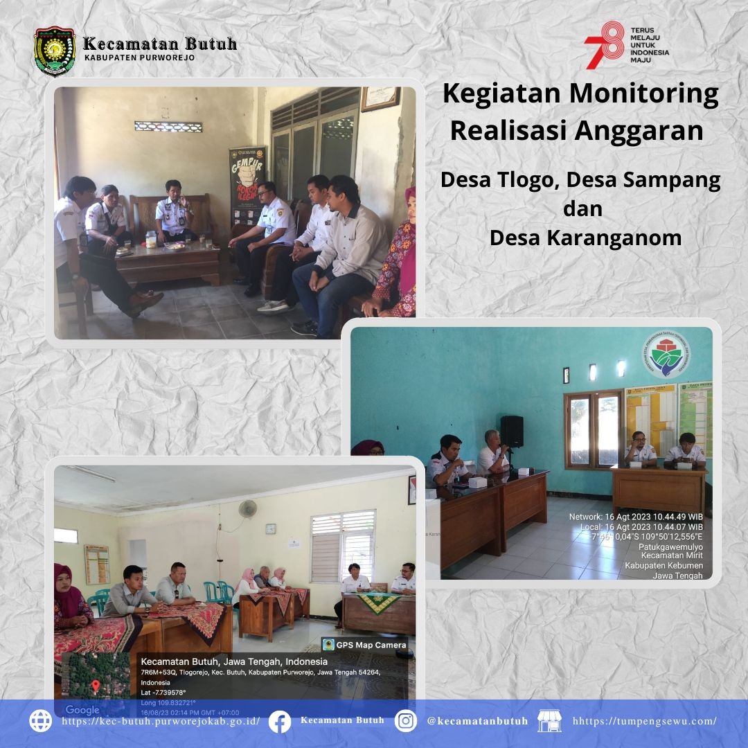 Camat Kecamatan Butuh Lakukan Monitoring Realisasi Anggaran di Desa Tlogo, Sampang, dan Karanganom: Mendorong Transparansi Pembangunan dan Kesejahteraan