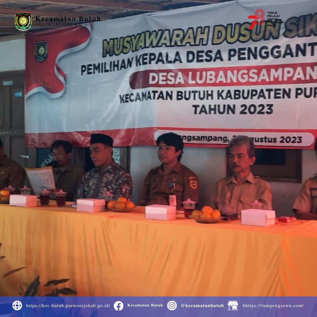 Kasi Pemerintahan Desa Kecamatan Butuh, Widjonarko, S.Sos, MM Hadiri Musyawarah Dusun Sikluwung Desa Lubangsampang dalam Pemilihan Kepala Desa Antar Waktu*