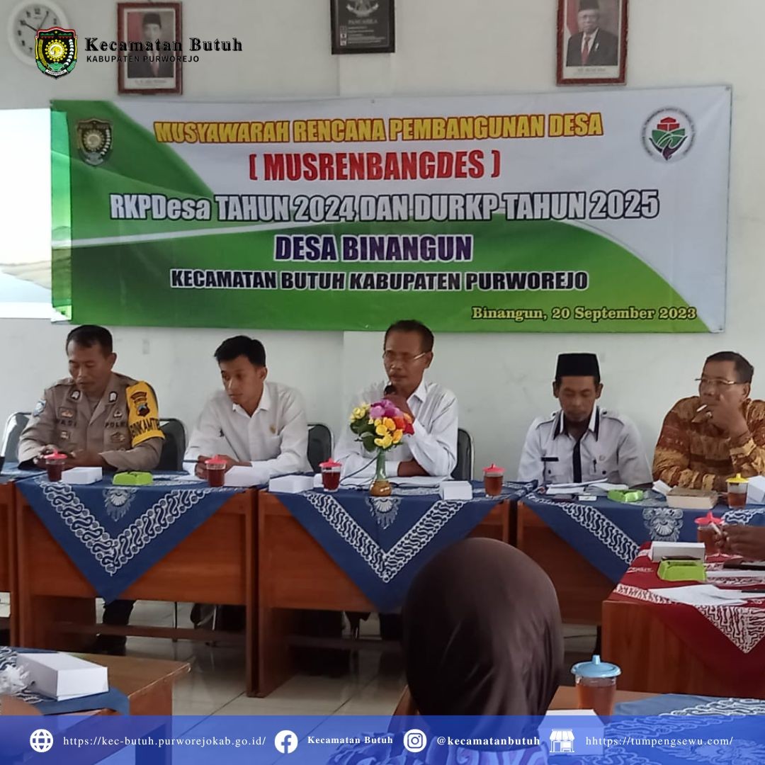 Ketua Tim Monitoring Kasis Pemberdayaan Kecamatan Butuh, Rochmad Effendy, S.Sos, Menginspirasi dalam Musrenbang RKPDesa 2024 dan DURKP 2025 Desa Binangun