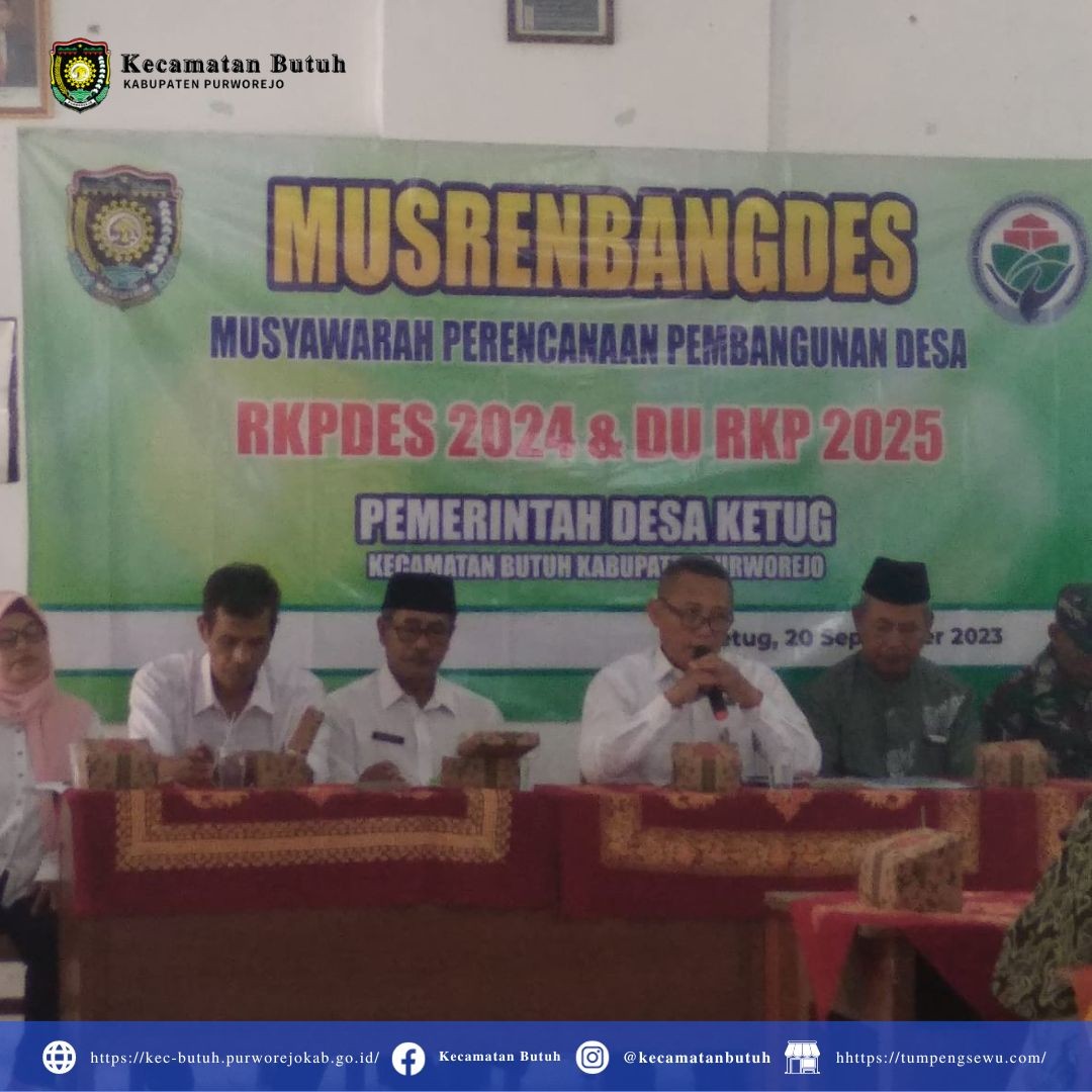 Sekcam Kecamatan Butuh, Ifan Mochtar Latif, A.ks, M.AP, Membuka Musrenbangdes RKPDES 2024 & DU RKP 2025 Desa Ketug