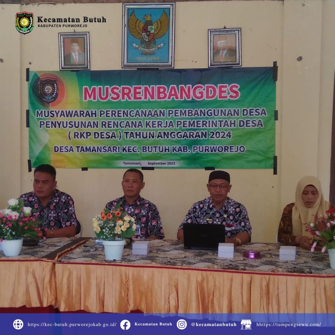 Sekcam Kecamatan Butuh, Ifan Mochtar Latif, A.Ks, M.AP, Memimpin Musrenbangdes di Desa Tamansari untuk Penyusunan RKP Desa Tahun 2024