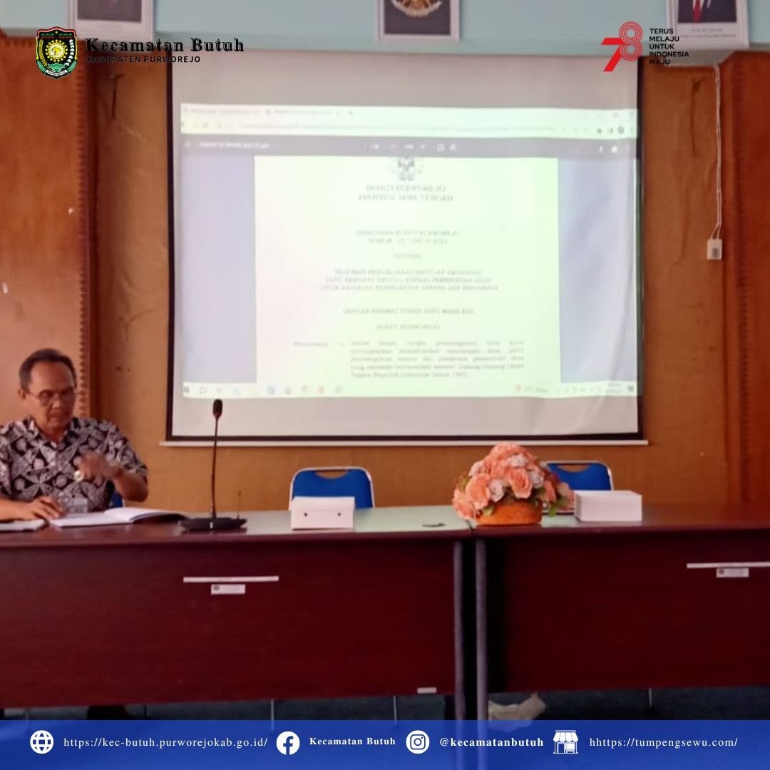  Kasi Pemberdayaan Kecamatan Butuh Hadiri Sosialisasi Perbub 35 Tahun 2023 tentang Pengelolaan Bantuan Keuangan untuk Sarpras