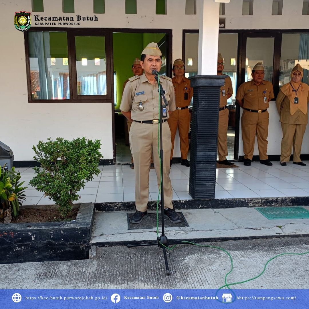 Apel Pagi dan Pelepasan Pejabat Kasi Pembangunan dan Kasi Pemerintahan Desa di Kantor Kecamatan Butuh