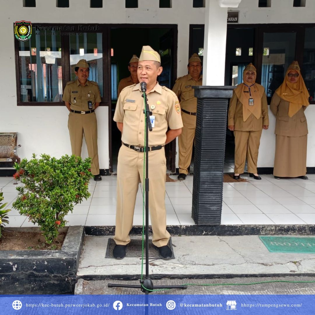 Apel Pagi di Kantor Kecamatan Butuh Menandai Awal Kegiatan Musrenbangdes Kecamatan Butuh