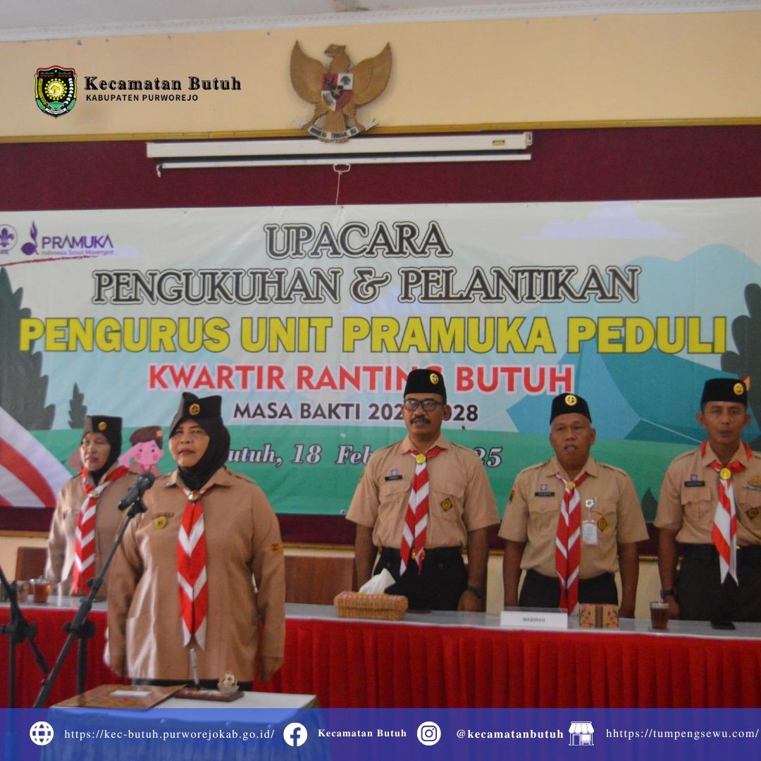 Sekcam Kecamatan Butuh Hadiri Pengukuhan dan Pelantikan Pengurus Unit Pramuka Peduli