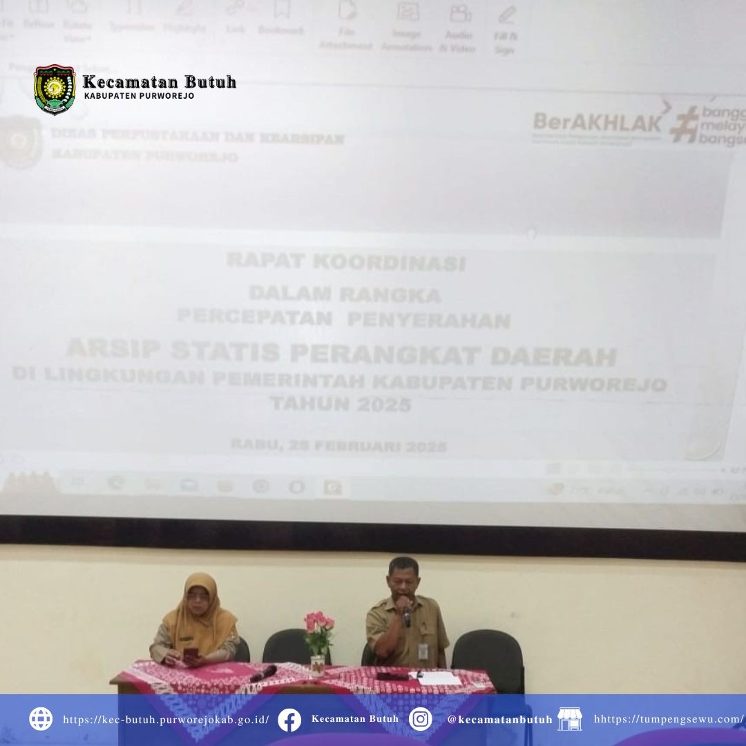 Kecamatan Butuh Hadiri Koordinasi Percepatan Penyerahan Arsip Statis Perangkat Daerah