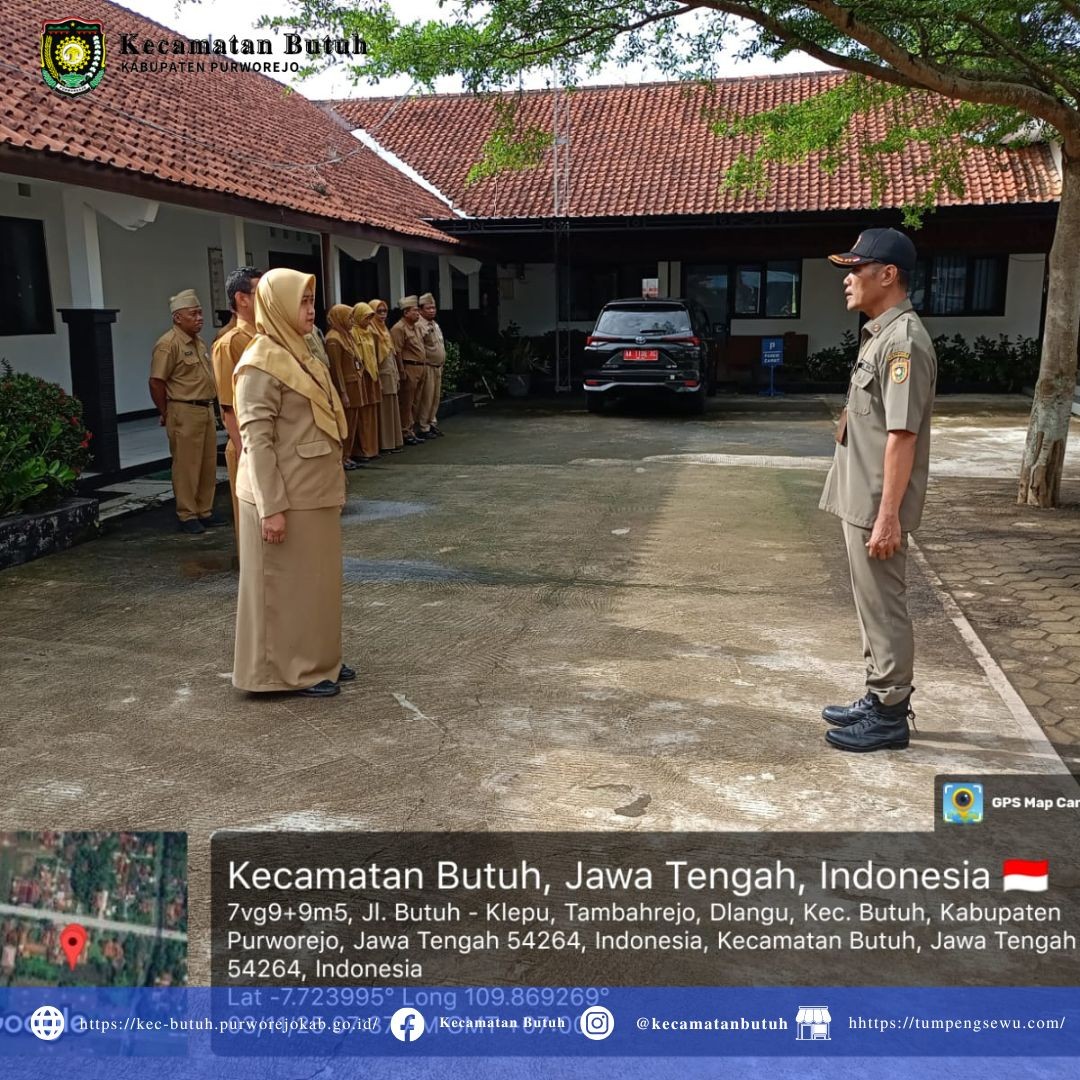 Kecamatan Butuh menggelar apel pagi pada Senin, 3 November 2025