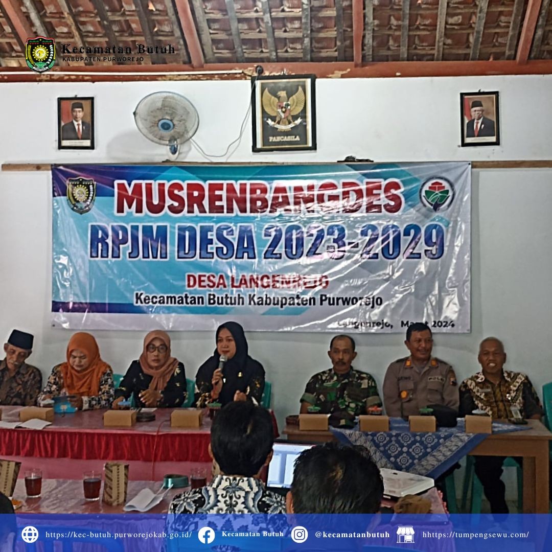 Camat Kecamatan Butuh Hadiri Musrenbangdes RPJM Desa 2023 - 2029 di Desa Langenrejo