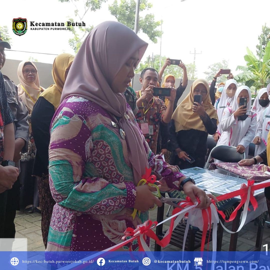 Ibu Dyah Sumanti Wulandriani, S.IP, M.AP, Camat Kecamatan Butuh, Meresmikan Launching Integrasi Layanan Primer Puskesmas