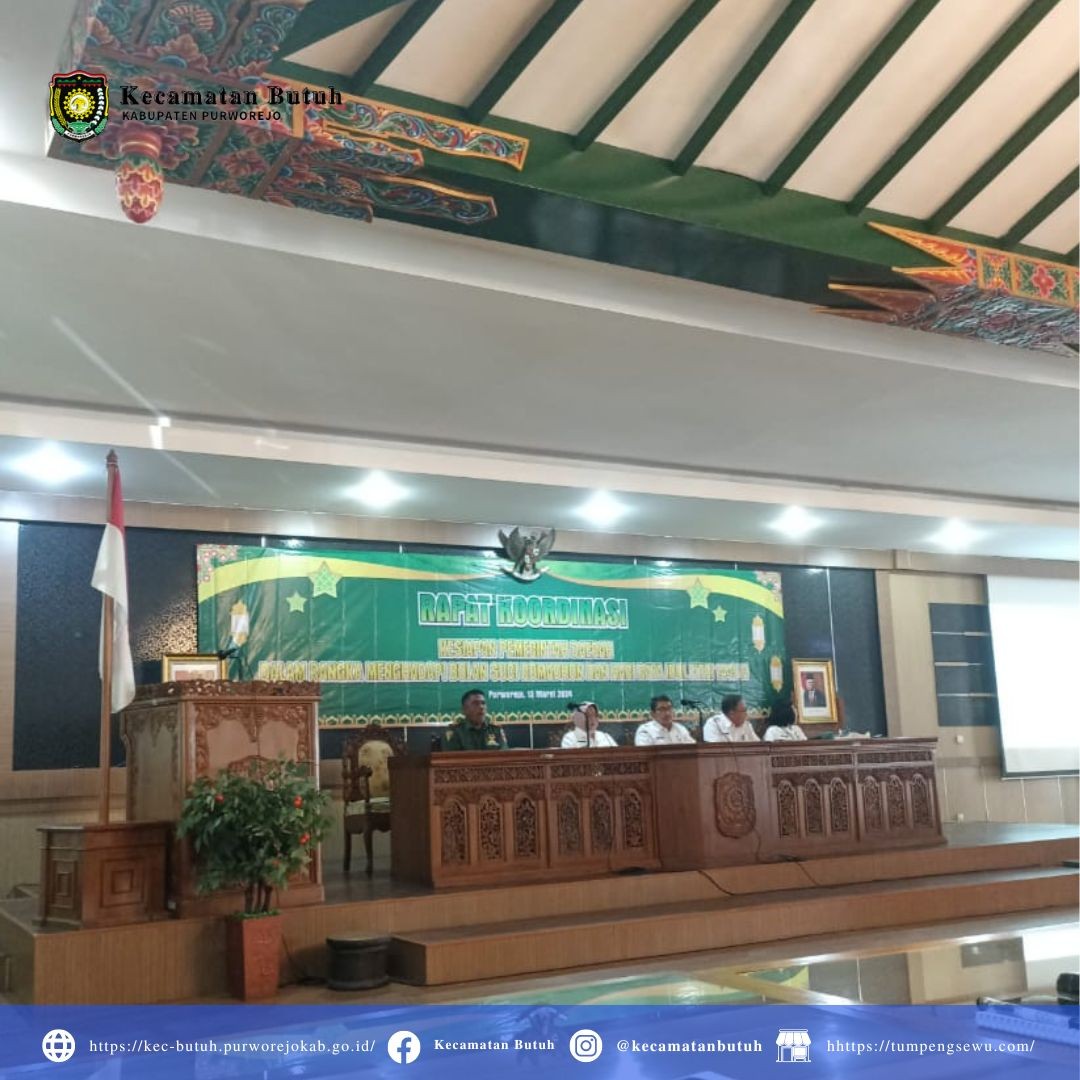 Camat Kecamatan Butuh Hadiri Rapat Koordinasi Kesiapan Pemerintah Menyambut Bulan Suci Ramadan dan Hari Raya Idul Fitri 1445 H